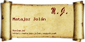 Matajsz Jolán névjegykártya