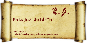 Matajsz Jolán névjegykártya